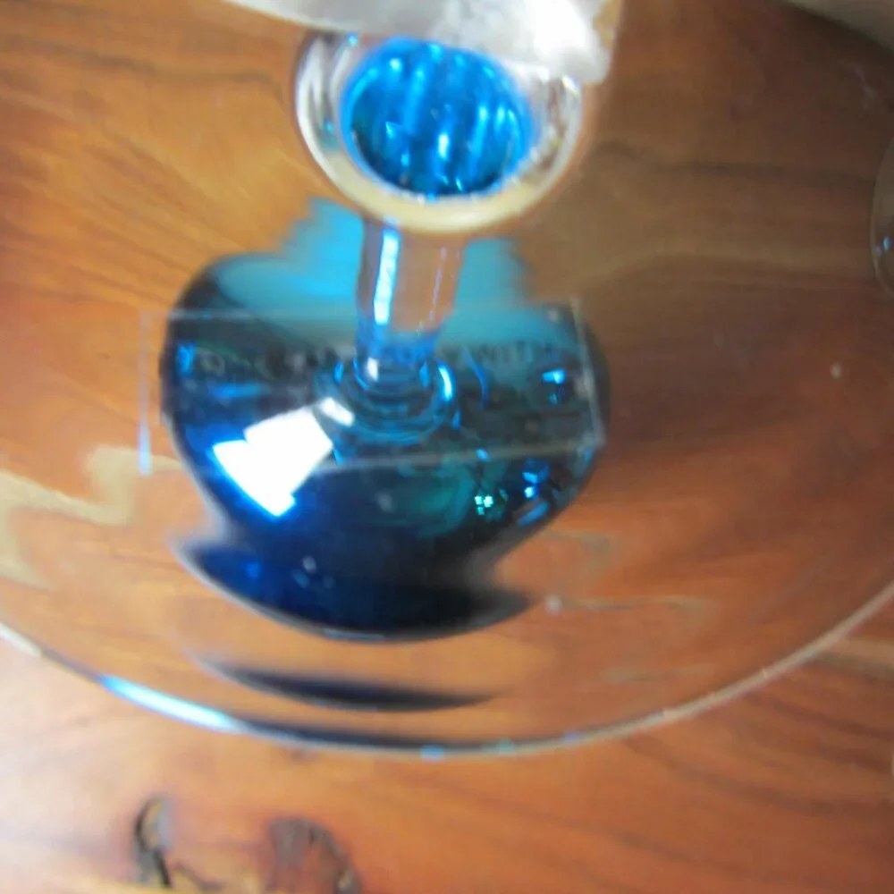 28 oz Z. Gallerie Puccini goblet wine glass peacock blue NWT (W5027)
